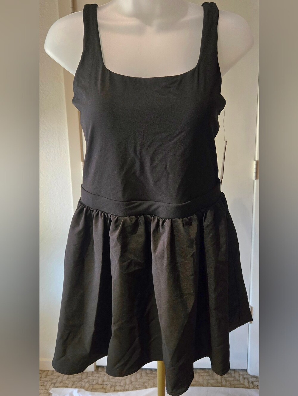 JoyLab Black Sleeveless Athletic Dress With Built-In Shorts With Pockets